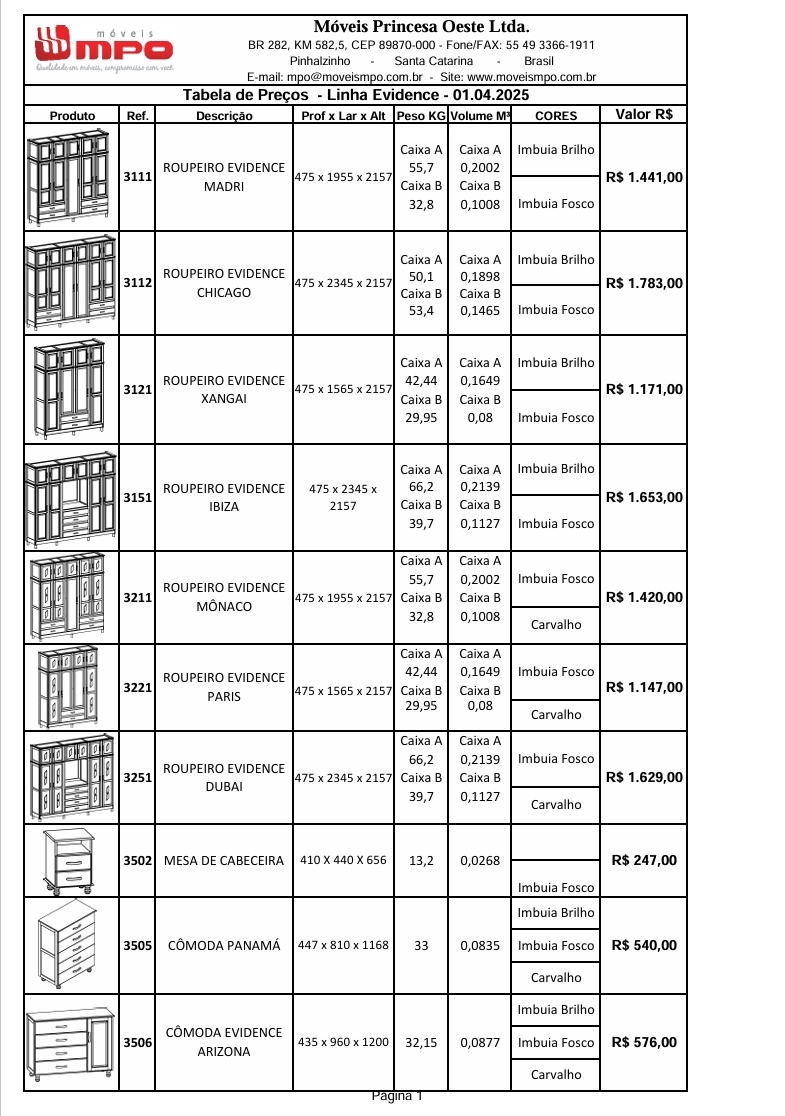ZMPO | Tabela de Valores | Venda:+60% | 0925