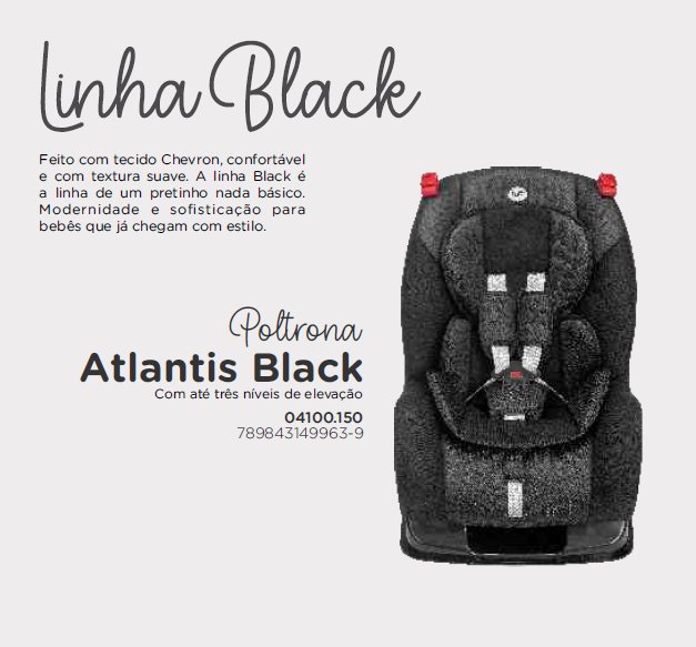 Cadeira/Poltrona Para Veículo Atlantis Black | Grupo I e II | Tutty Baby