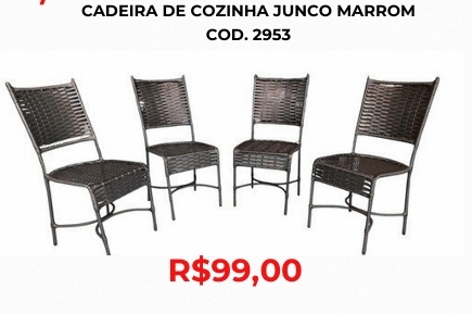 Cadeira cozinha junco sintético | Lindelli Venda: +50% 0825