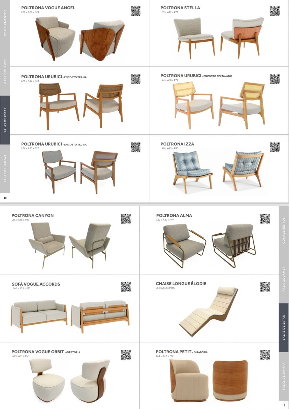 Poltronas (Estofados) | Vogue Angel - Stella - Urubici - Izza - Canyon - Alma - Sofá Vogue Accords - Chaise Longe Elódie -  Vogue Orbit - Petit | Rudn
