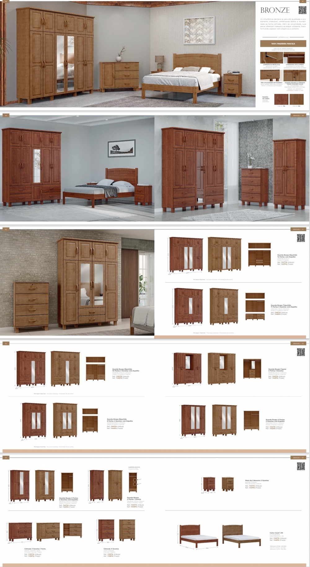 Linha Bronze | Roupeiros - Cômodas - Mesa De Cabeceira  - Cama | Finestra 0925  