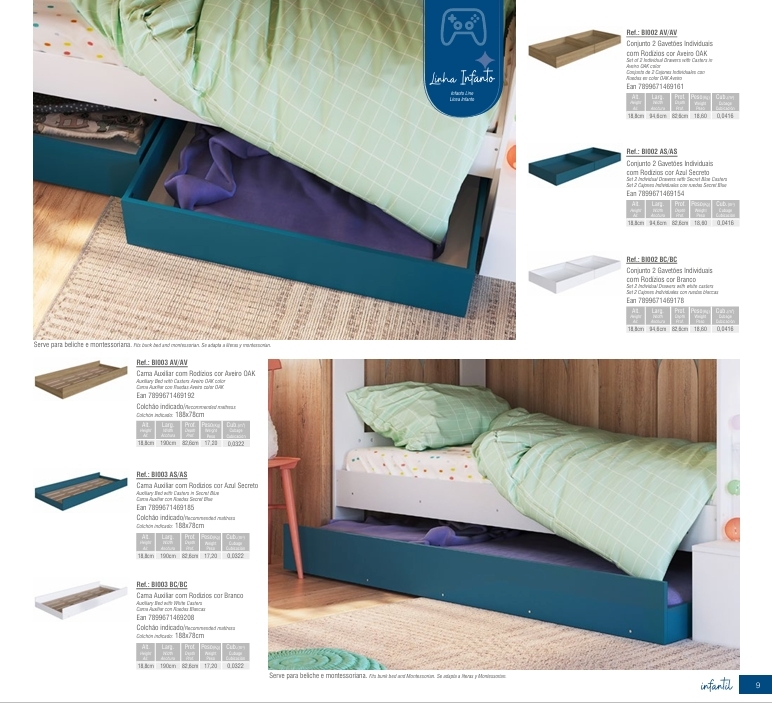 Cama Auxiliar | BI002 - BI003 | Completa Móveis 0725
