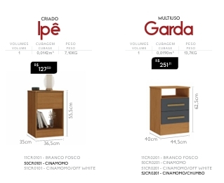 Mesa de Cabeceira | Garda - Ipe | Venda: -30% | Rodial 0725