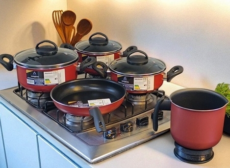 Kit Antiaderentes c/ Panela de Pressão 6 PÇS | Lindelli 0326