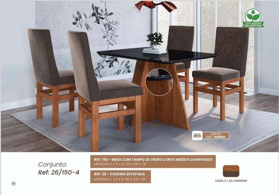 Mesa 150 + Cadeira 26 |  Zamarchi 0626