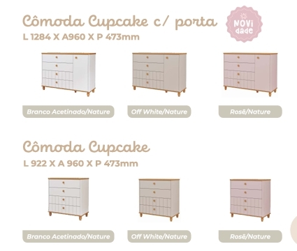 Cômodas | Jujuba - Fofura - Encanto - Casinha - Cupcake - Biscoito - Alfajor - Caramelo | Permobili 0725