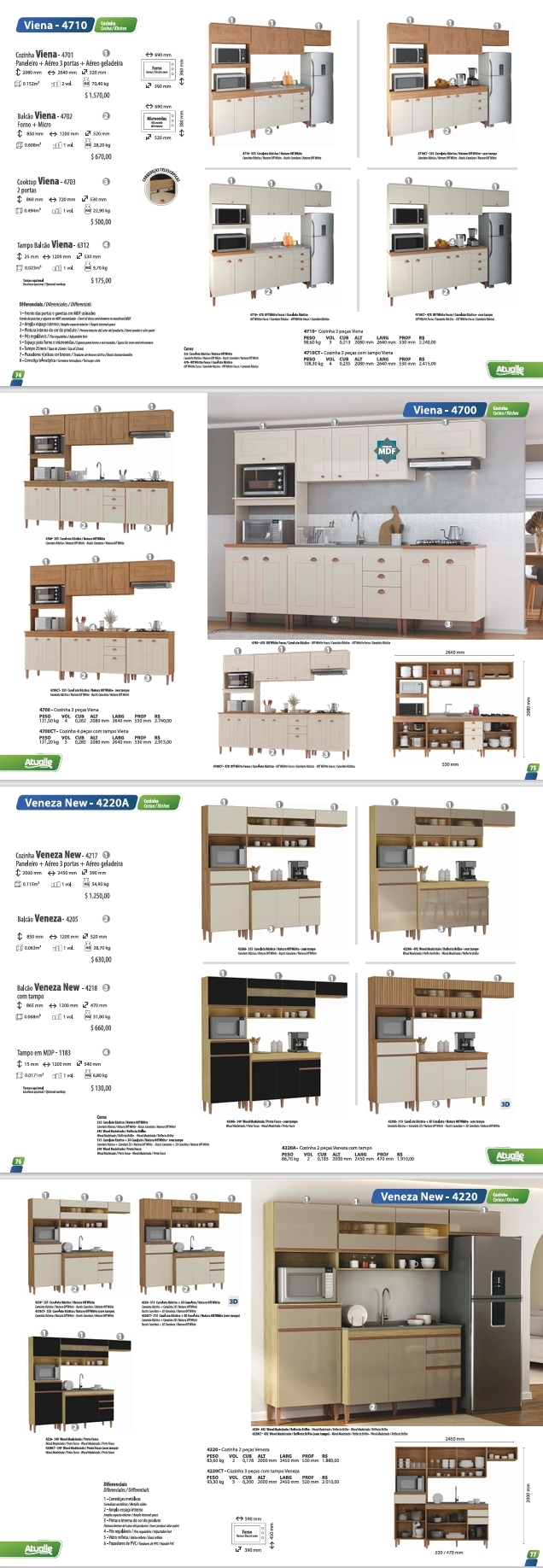 Cozinha Veneza | 4220 - 4220A - 4700 | Venda: -40% | Atualle 0725