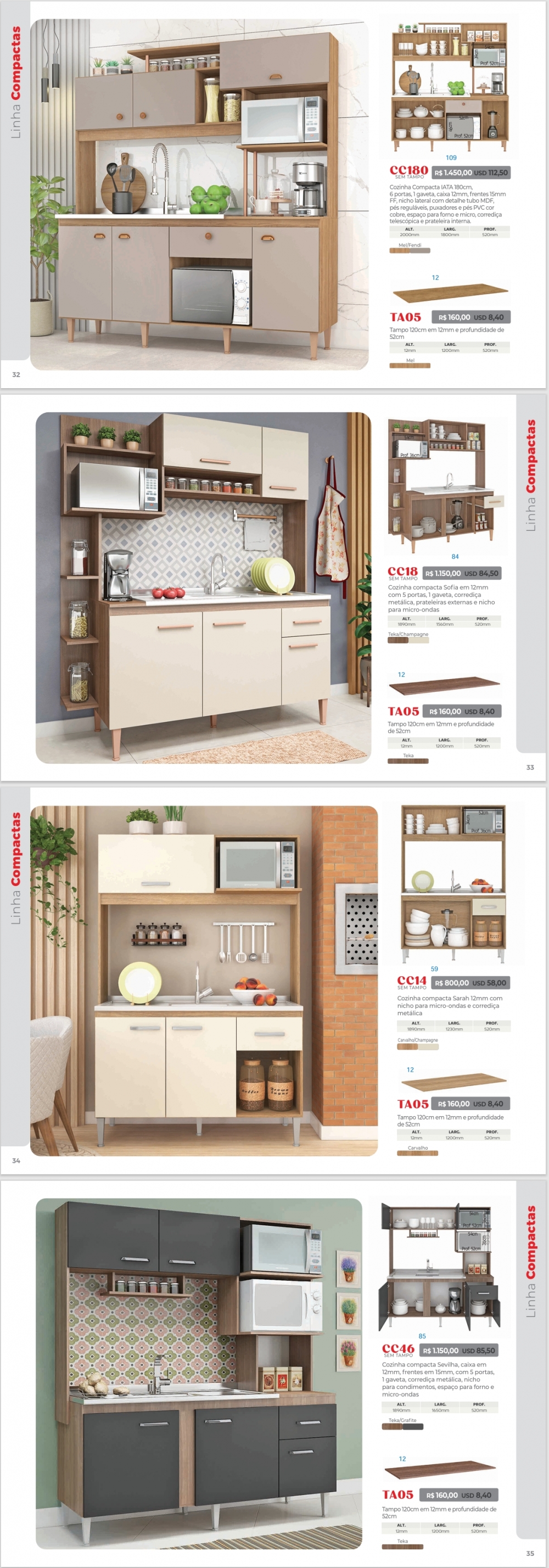 Linha Compactas | CC180 - TA05 - CC18 - CC14 - CC46 | Fellicci | Venda : -40% 0925