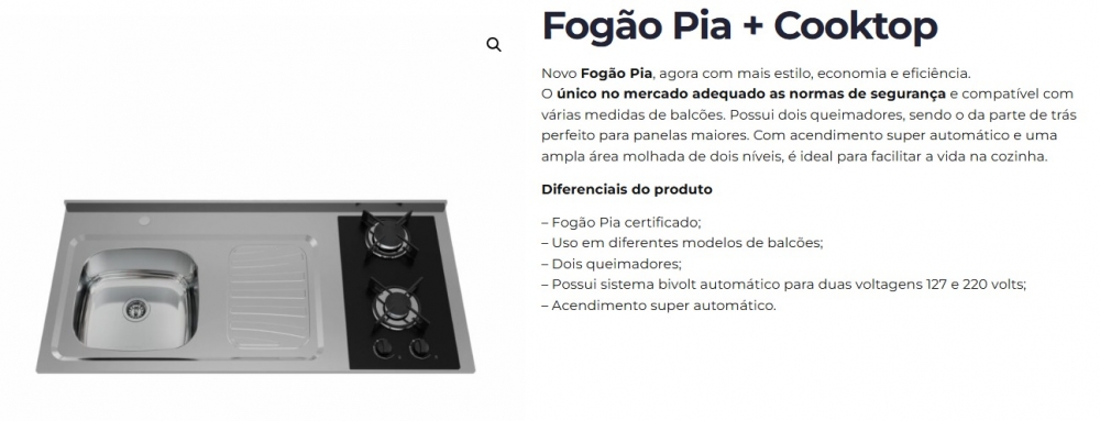 Fogão Pia + Cooktop | Ghel plus 0825