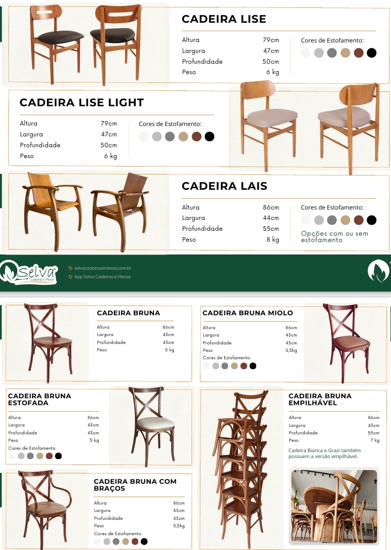 Cadeiras | Lise - Lise Light - Lais - Bruna | Sela 0725