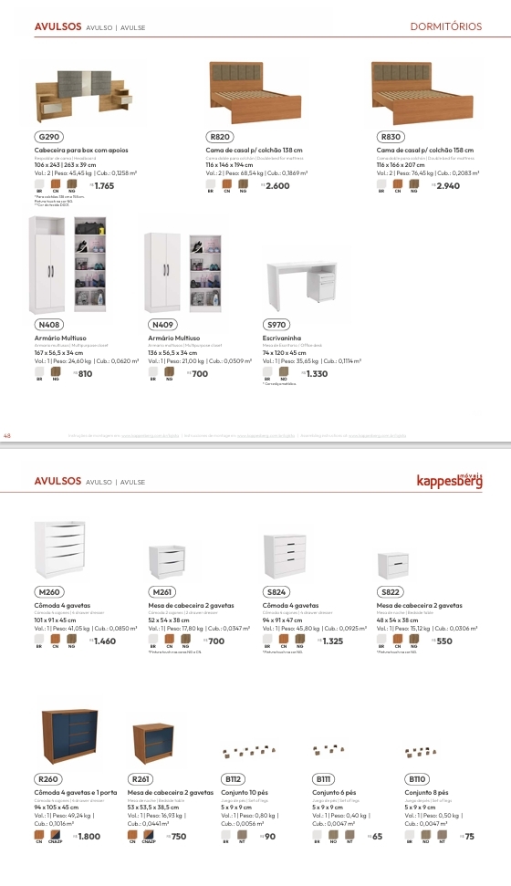 Avulsos | G290 - R820 - R830 - N408 - N409 - S970 - M260 - M261 - S824 - R260 - R261 - B112 - B111  - B110 |Venda: -65% | Kappesberg