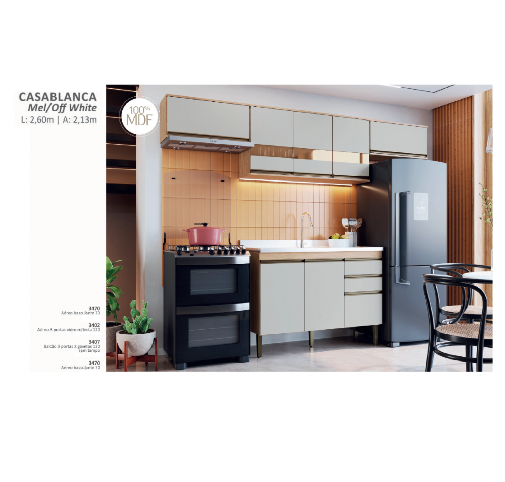 Cozinha Modulada Sob Medida (4 Peças) | Linha Casa Blanca | Casamia