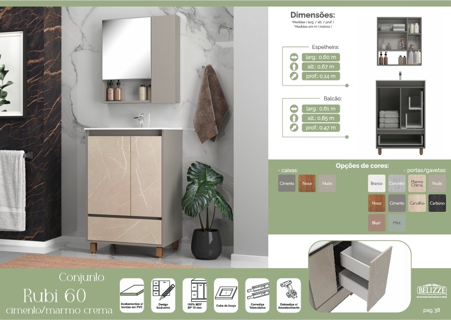 Conjunto Rubi 60 | Consulte Valores Na Descrição | Belizze 1026