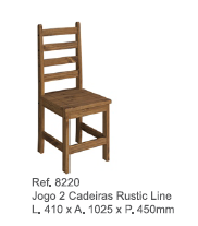 Jogo c/2 cadeiras Rustic Line | Ref 8220 | MPO Móveis 