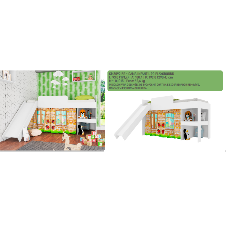 PREÇO + BARATO DO BRASIL | Cama Infantil Playground | CM3092 | Artin 