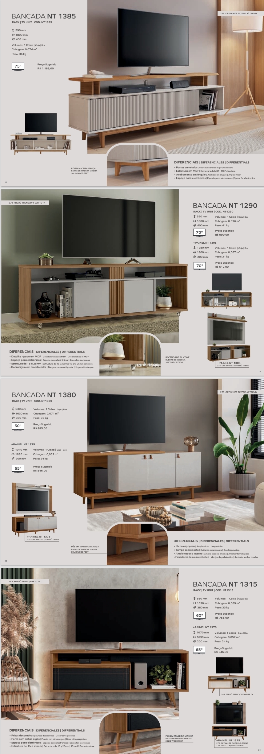 Bancadas | NT 1385 -NT 1290 - NT 1380 - NT 1315 - NT 1175 -NT 1180 | Notável Venda : -45% 0825