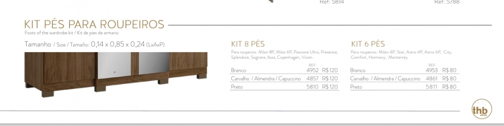 Kit Pés p/ Roupeiro | Venda:-45% | THB 0925