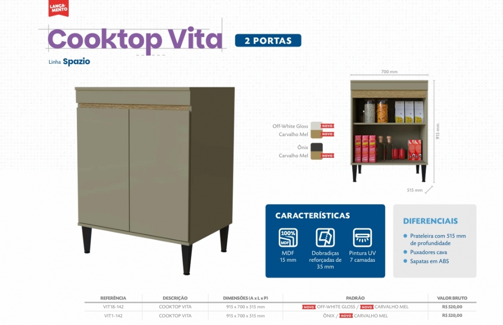 Cooktop Vita | Primavera | Venda: -35% 0925