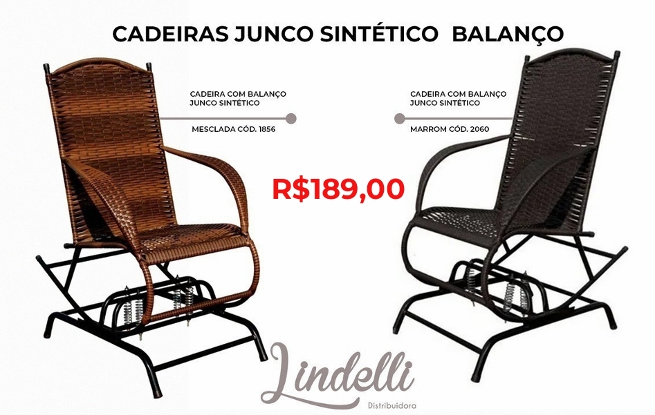 Cadeira junco sintético balanço | Lindelli Venda: +50% 0825