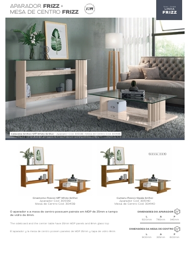Mesa de Centro Frizz - Aparador Frizz | Madetec 0525