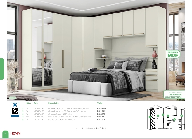 Dormitório Modulado Seletto | Henn | Venda : -60% 0925