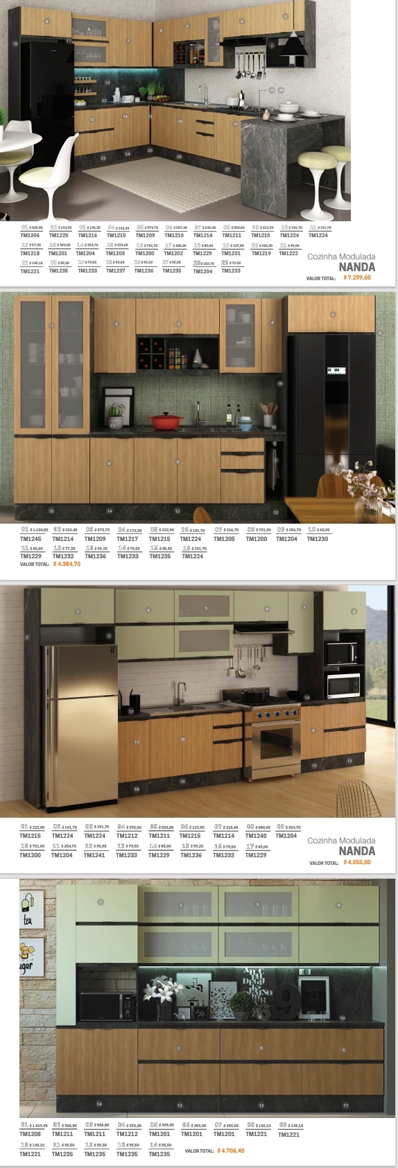 Cozinha Modulada Nanda | Venda:-15% | Tecnomobili 0925