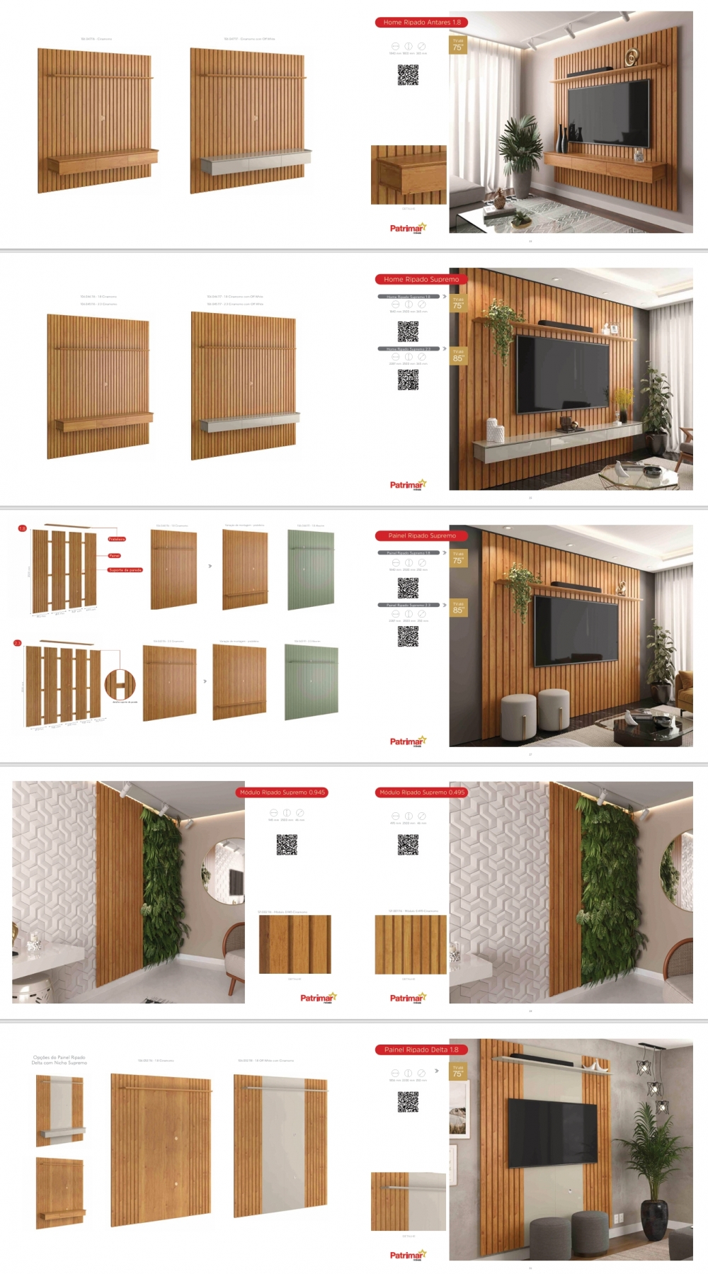 Ripados | Home Ripado Antares  - Home Ripado Supremo -  Painel Ripado Supremo - Módulo Ripado Supremo  - Painel Ripado Delta | Patrimar 0425