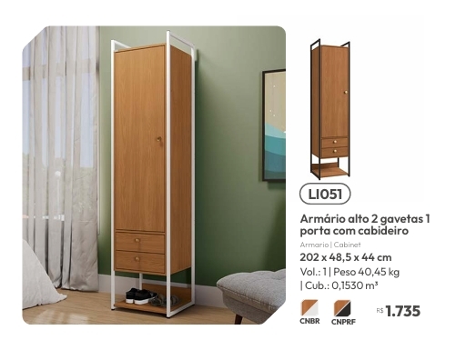 Armário Alto 48 | LI051 | Venda:-62% | Kappesberg Crome 0925