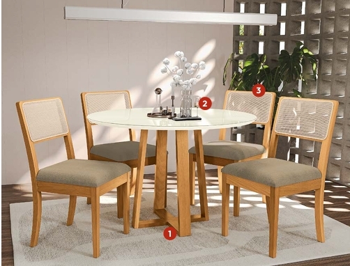 Mesa Elma / Cadeira Lola | Kappesberg Sala De Jantar Premium 0526