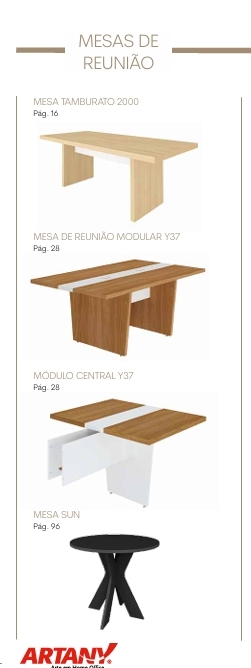 Mesas de Reunião | Tamburato - Modular Y37 - Central Y37 - Slin | Artely 0425