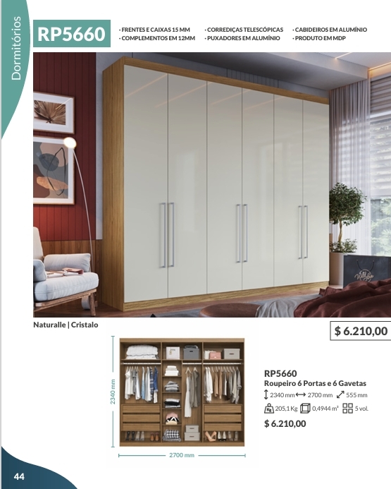 Roupeiros | RP5660 - RP5240 -RP3637 -RP3636 - RP2422 - RP2622 - RP4021 -RP3020 - RP2202 | Decibal Venda : -60% 0925