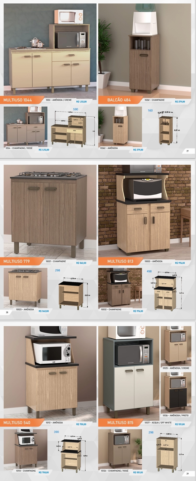 Balcão Multiuso | 1044 - 484 - 779 - 813 - 540 - 815 | Regale Venda : -55% 0925