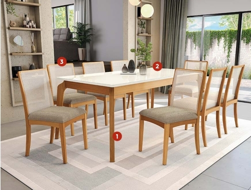 Mesa Petra / Cadeira Lara | Kappesberg Sala De Jantar Premium 0526