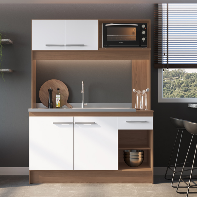 Cozinha Compacta New Delta 4 Portas 1 Gaveta | 7070 | Decibal Móveis