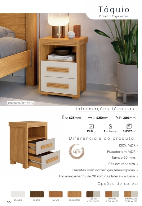 Mesa de Cabeceira Tóquio | Fenix 0825