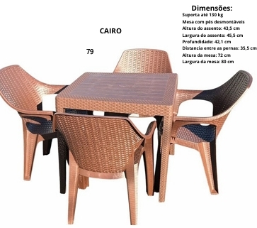 Conj. Mesa + 4 Cadeiras Cairo | Lindelli 0326