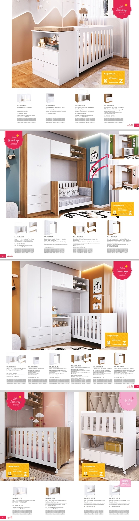 Linha Aconchego | LA001 -LA005 - LA003 - LA007 - LA002 - BY510 - BY511 - BB040 - BB041 | Completa Móveis 0725