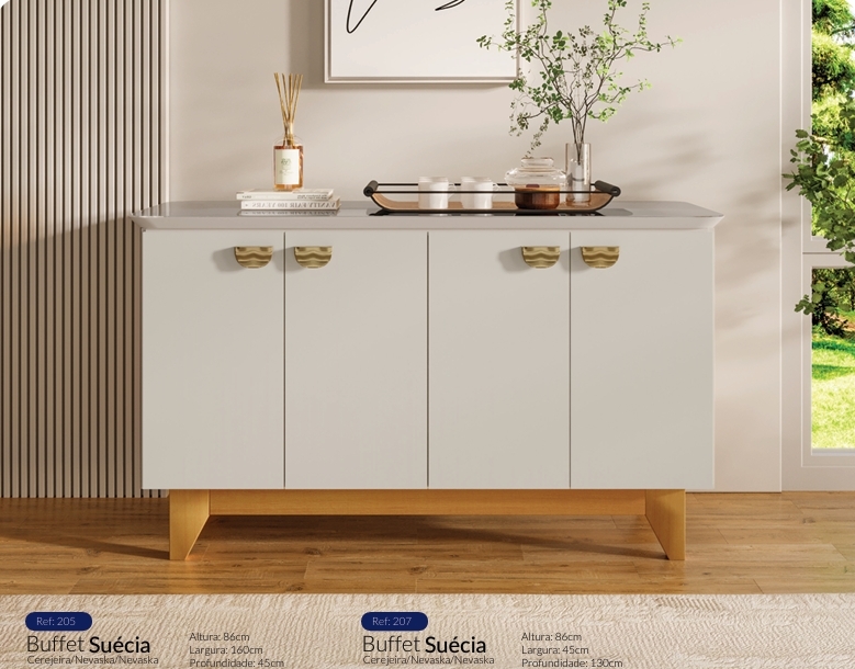 Balcão Buffet Suécia | Consulte Dimensões E Valores Na Descrição | Meneghetti 1026