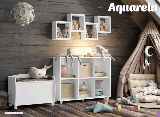 Linha Aquarela | Organizador - Baú - Nicho | Henn | Venda : -60% 0925