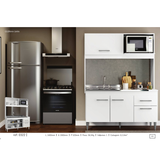 Cozinha Compacta Sara | 0322 | Soluzione Móveis