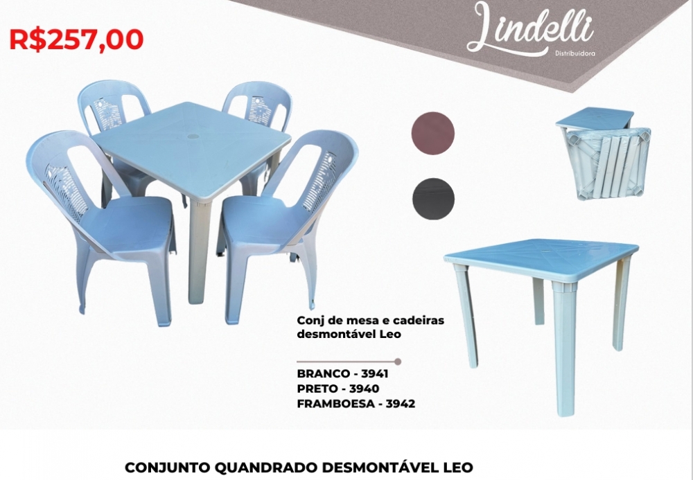 Conjunto quadrado desmontável leo | Lindelli Venda: +50% 0825