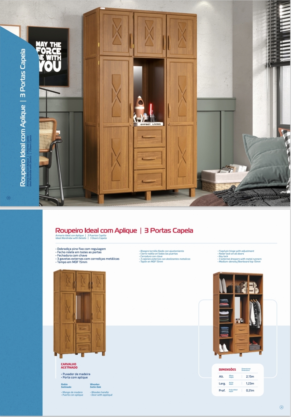 Roupeiro Ideal c/ Aplique | Tozetto 1125 