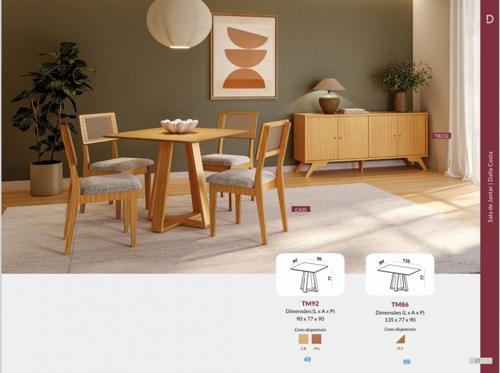 Mesa TM92 / TM86 + Cadeira CA35 | Dalla Costa 0826