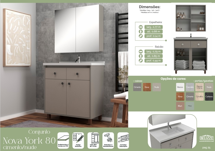 Conjunto Nova York 80 | Consulte Valores Na Descrição | Belizze 1026