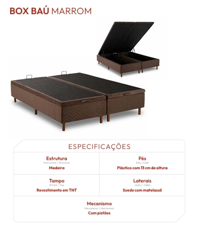 Base Box Baú Marrom | Kappesberg Colchões 0526