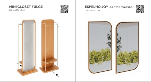 Mini Closet Fulge e Espelho Joy | Rudnick 0825