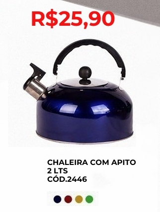 Chaleira com apito 2lts | Lindelli Venda: +50% 0825