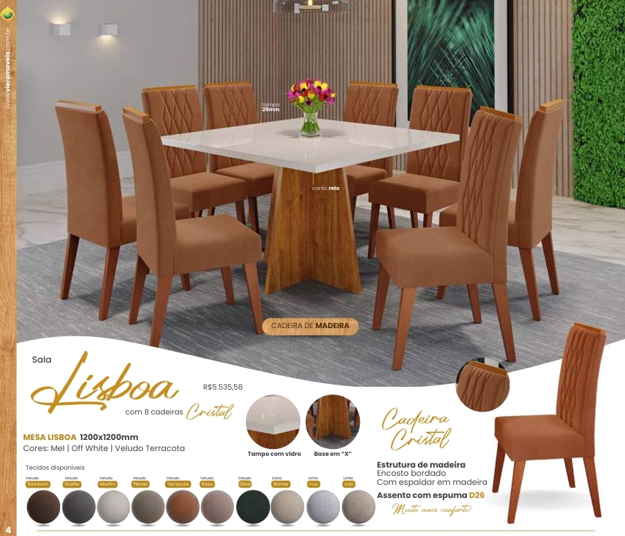 Mesa Lisboa + Cadeira Cristal | Viero | Venda: -45%  0925