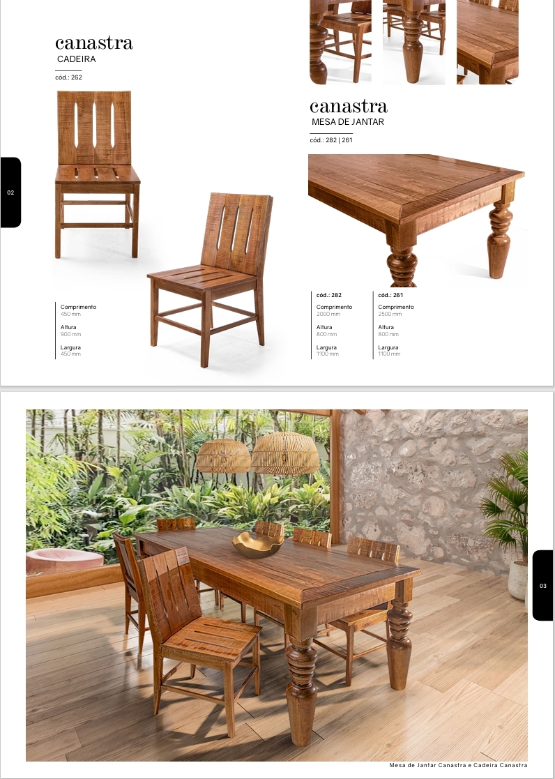 Conjunto Mesa + Cadeira | Canastra | Pena Móveis 0825