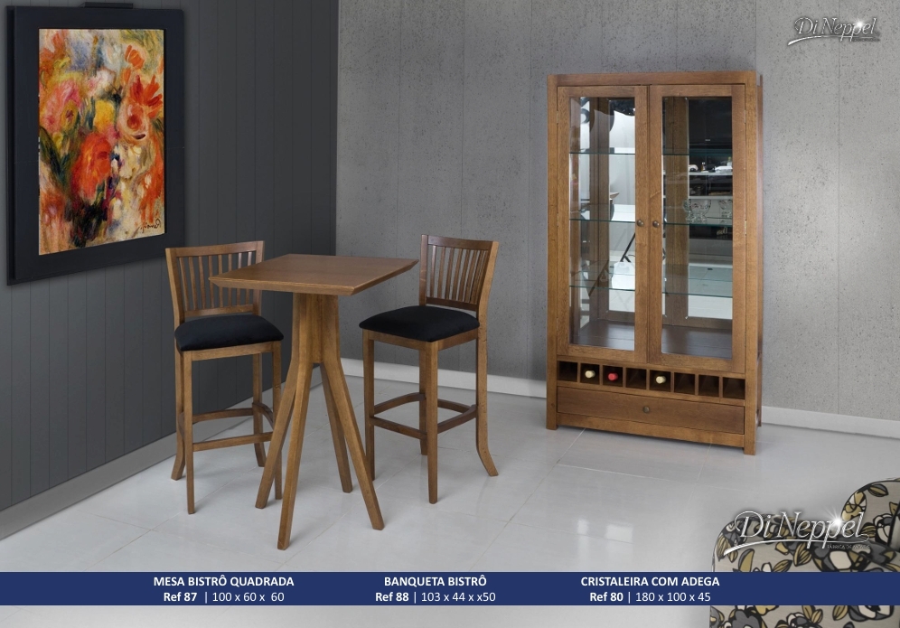 Conjunto Bistrô - Cristaleira com Adega | 87 - 88 - 80 | Di Neppel 0625